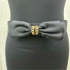 Toppettes by A Brod Vintage Grosgrain Bow Belt w/Chain Links